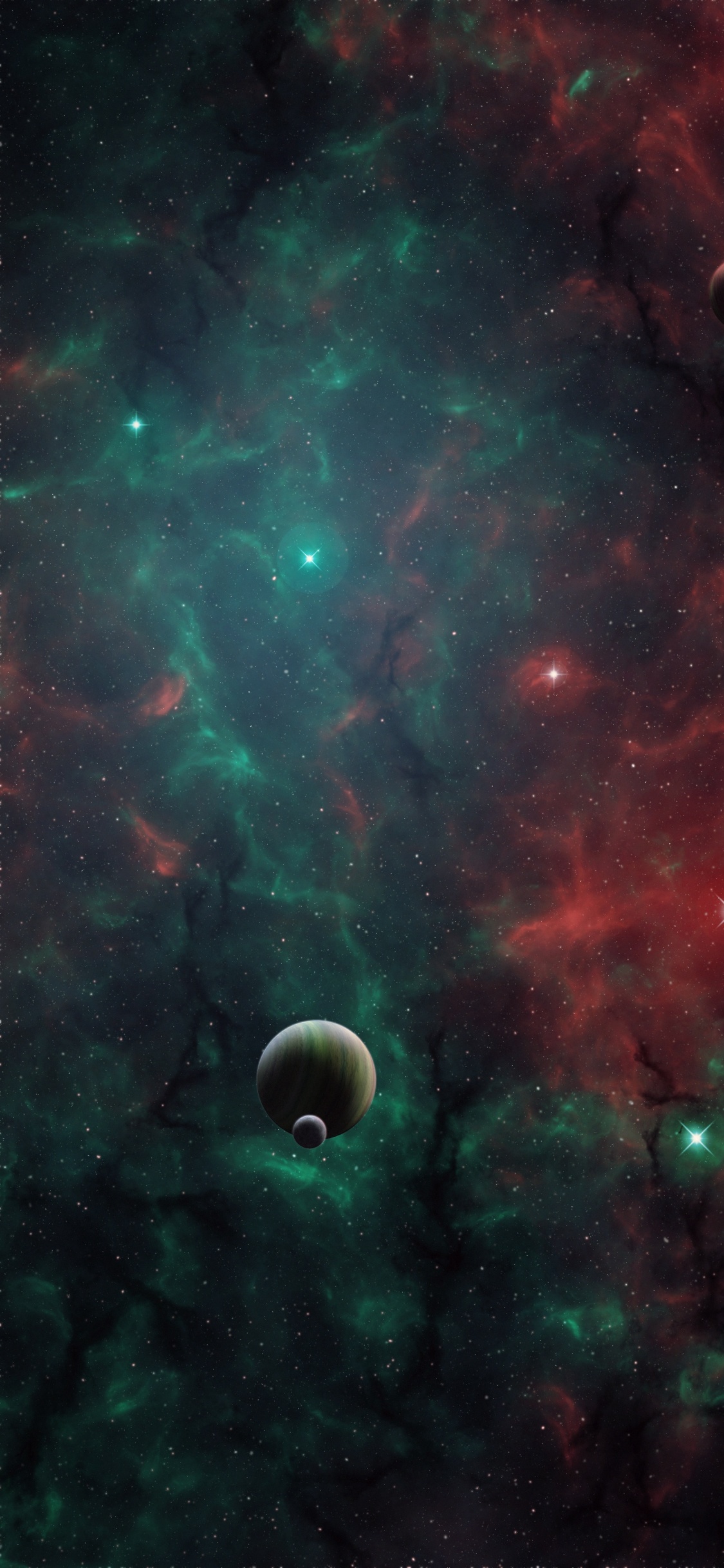 Weißer Und Schwarzer Mond am Himmel. Wallpaper in 1125x2436 Resolution