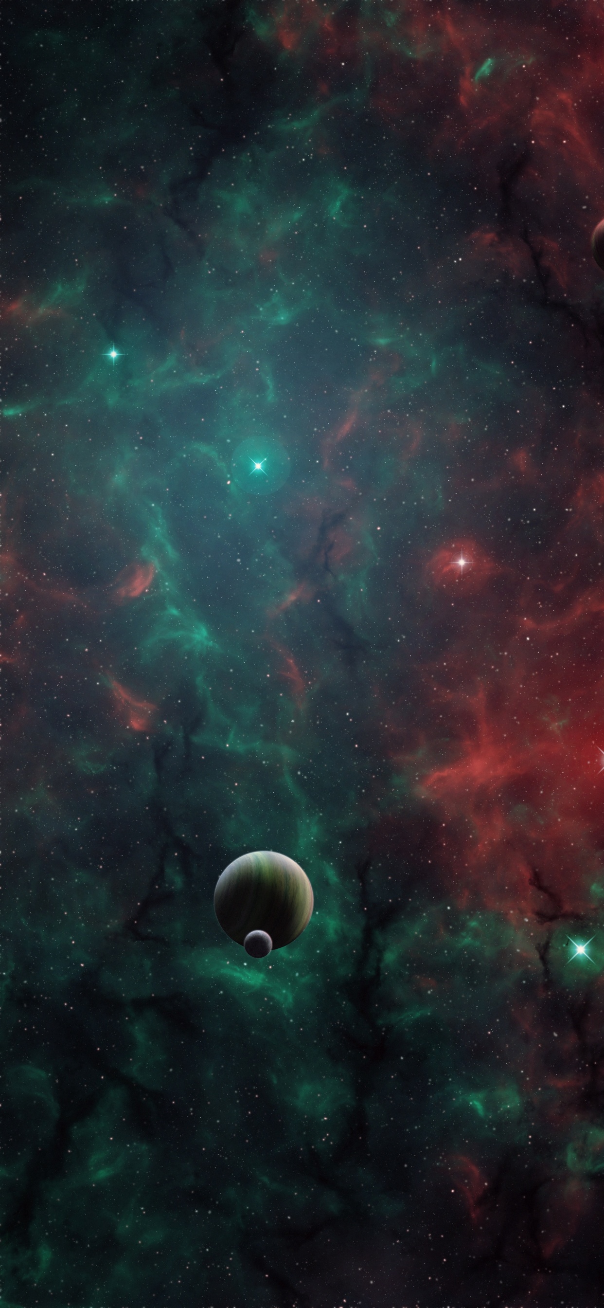 Weißer Und Schwarzer Mond am Himmel. Wallpaper in 1242x2688 Resolution