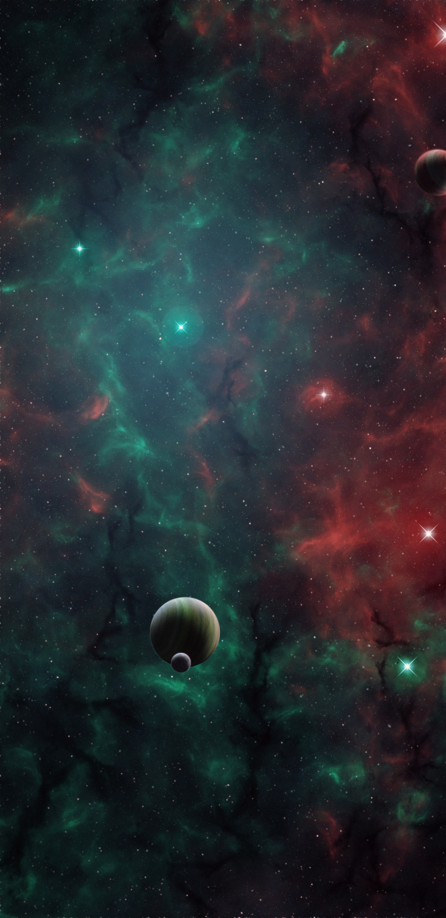 Weißer Und Schwarzer Mond am Himmel. Wallpaper in 1440x2960 Resolution