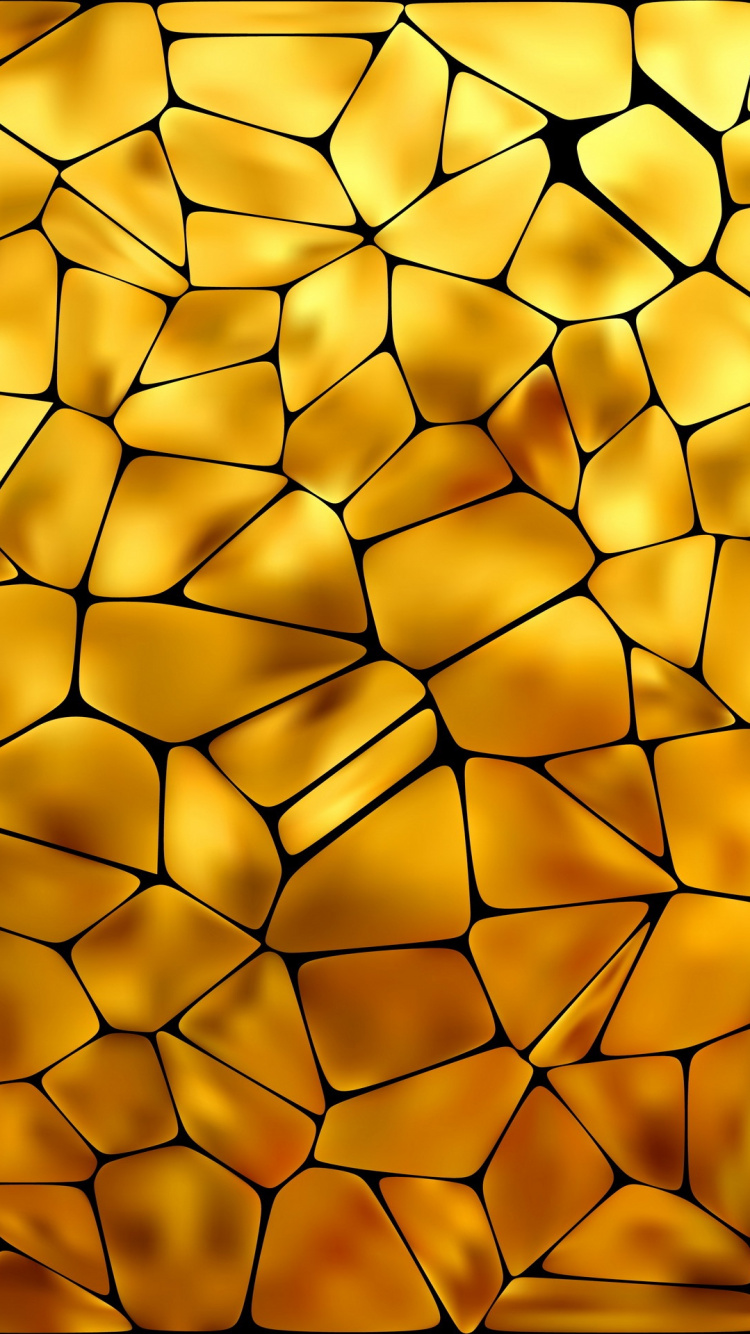 Patrón Cuadrado Amarillo y Marrón. Wallpaper in 750x1334 Resolution