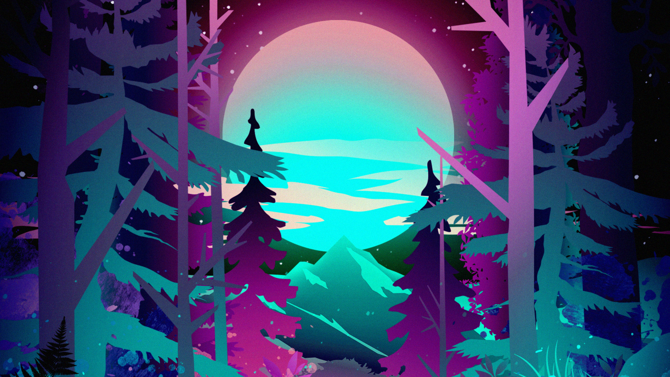 Kunst, Telefon, Illustration, Malerei, Purpur. Wallpaper in 1366x768 Resolution