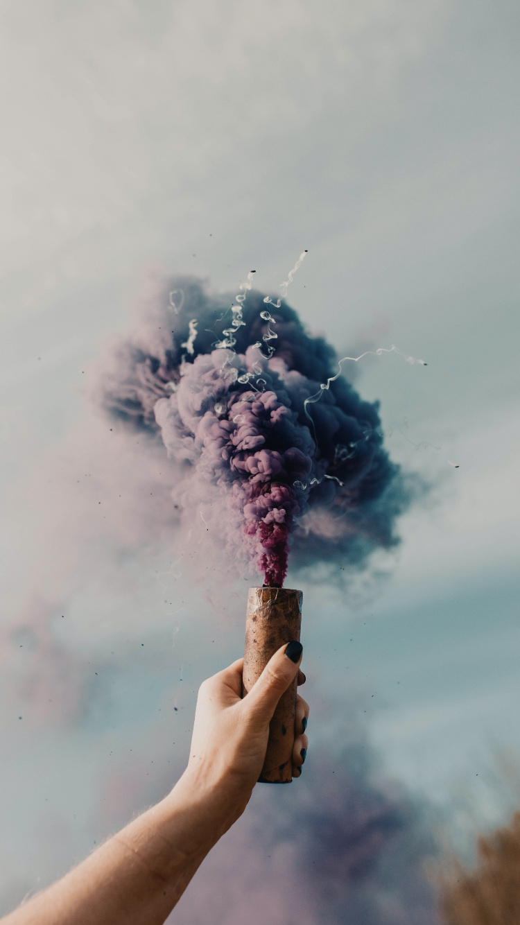 Smokebomb Aesthetic, Smoke Bomb, Smoke, Cloud, Plant. Wallpaper in 750x1334 Resolution