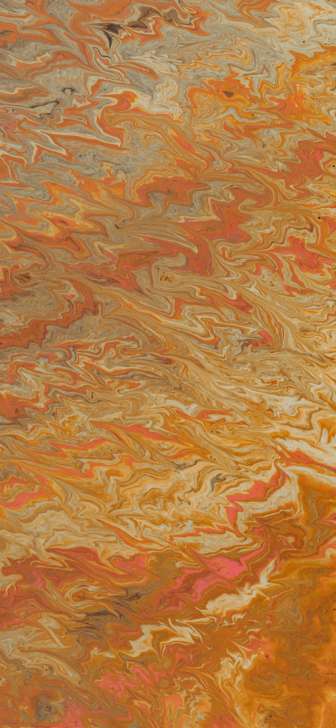 Peinture Abstraite Orange et Bleue. Wallpaper in 1125x2436 Resolution