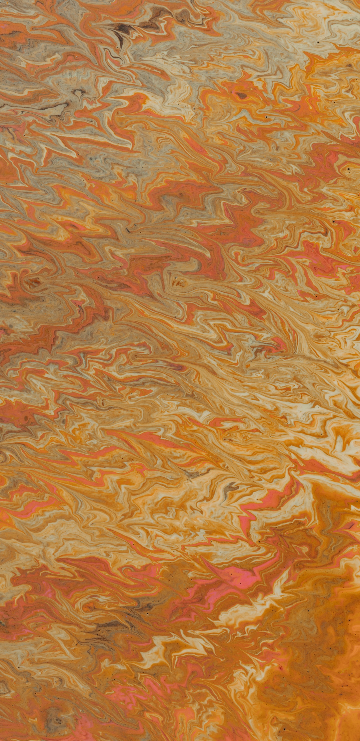 Peinture Abstraite Orange et Bleue. Wallpaper in 1440x2960 Resolution