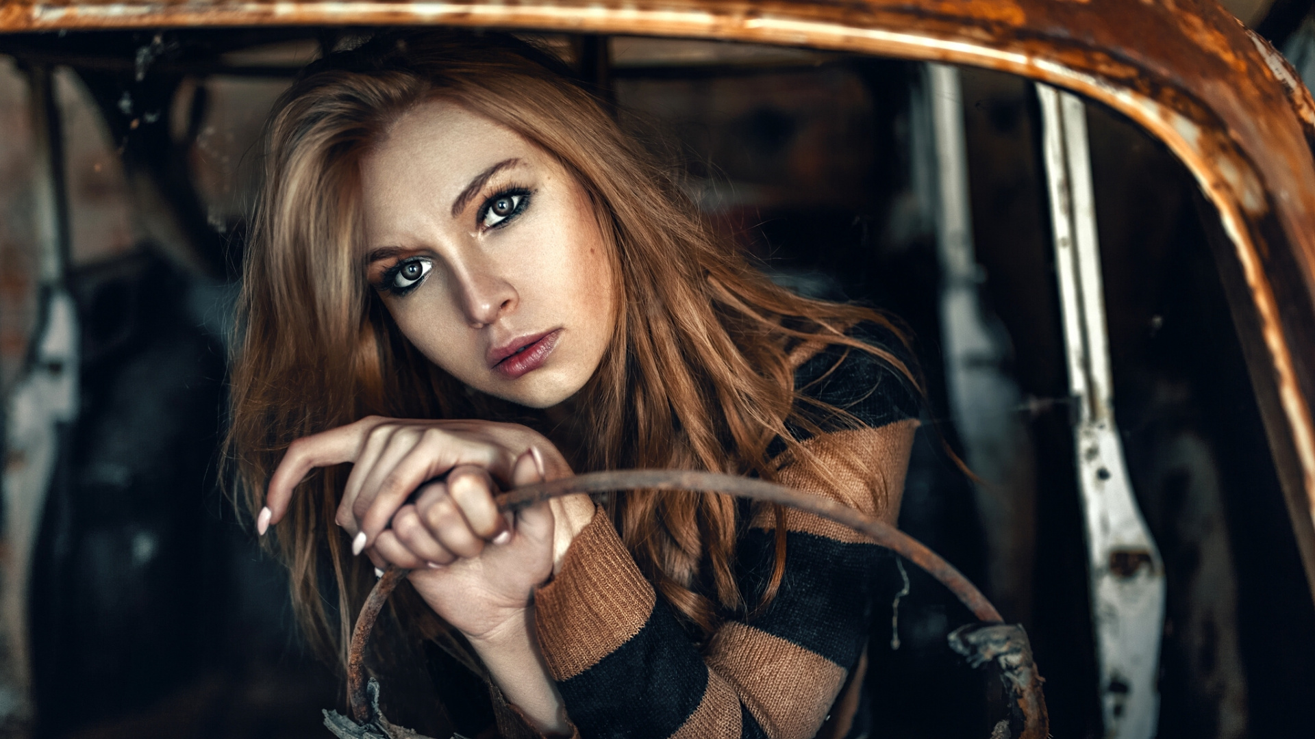 Schönheit, Braune Haare, Lange Haare, Portrait, Mädchen. Wallpaper in 1920x1080 Resolution