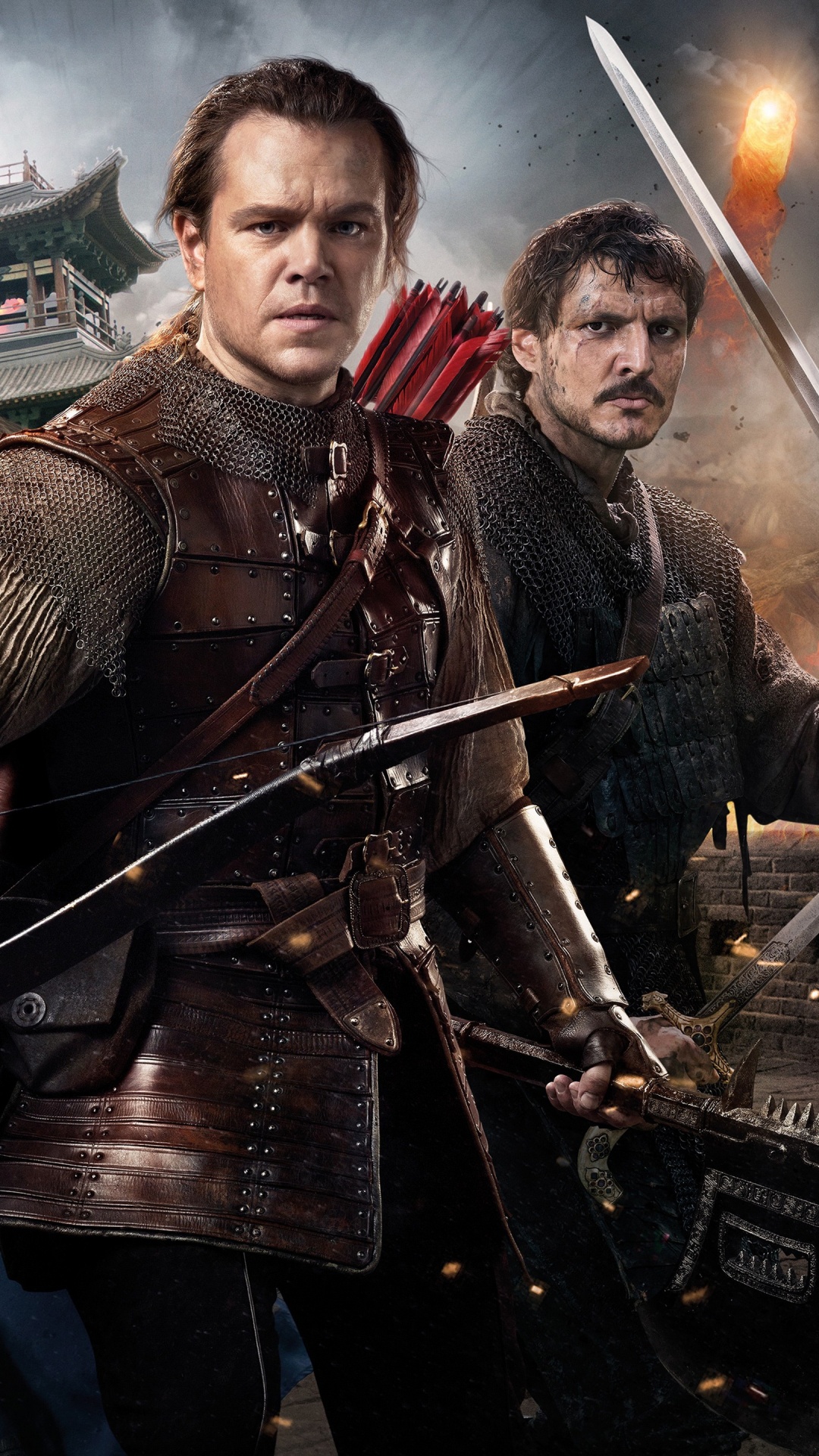 La Grande Muraille, Jing Tian, Zhang Yimou, Matt Damon, Commander Lin Mae. Wallpaper in 1080x1920 Resolution