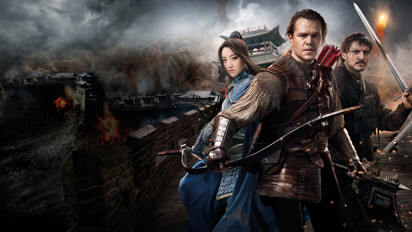 The Great Wall, Jing Tian, Zhang Yimou, Matt Damon, Commander Lin Mae. Wallpaper in 1366x768 Resolution