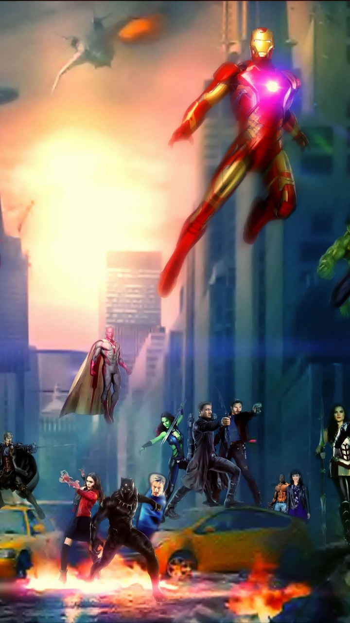 People in a Concert With Red and Yellow Lights. Wallpaper in 720x1280 Resolution