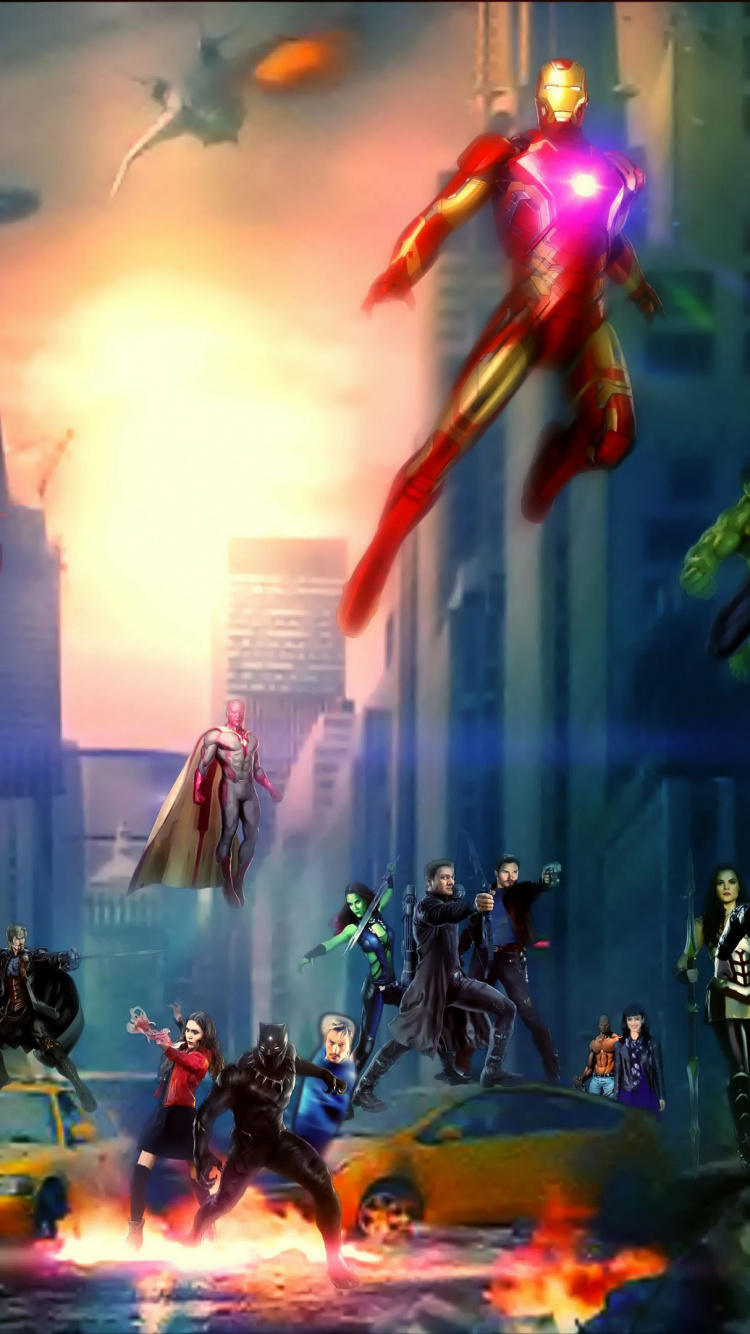 Leute in Einem Konzert Mit Roten Und Gelben Lichtern. Wallpaper in 750x1334 Resolution