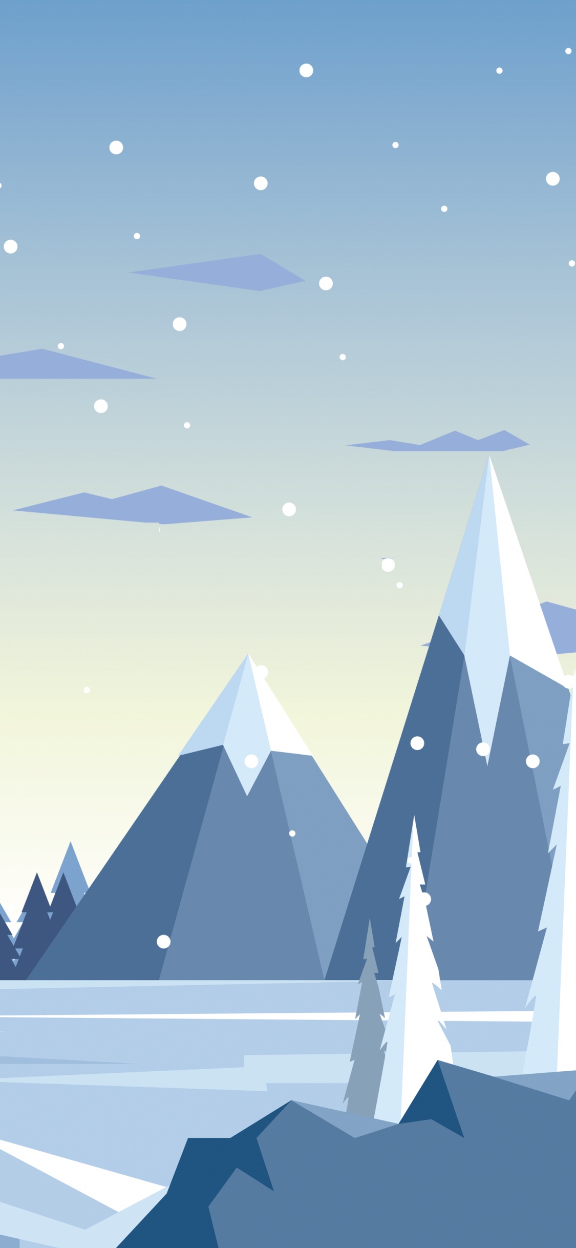 Illustration, Apple, Smartphone, IOS, Azure. Wallpaper in 1125x2436 Resolution