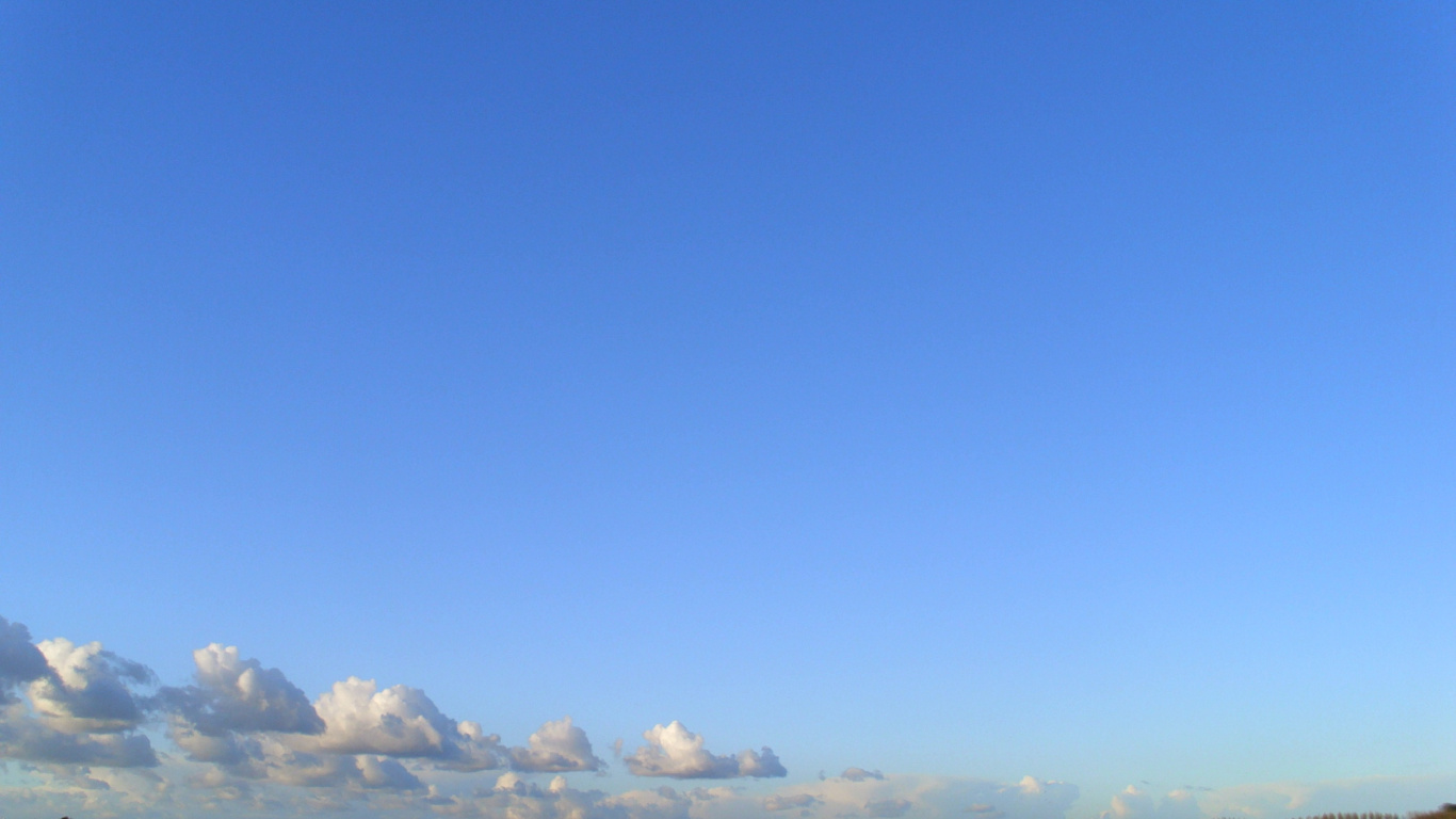 气氛, 地平线, 积云, 白色, 天空 壁纸 1366x768 允许