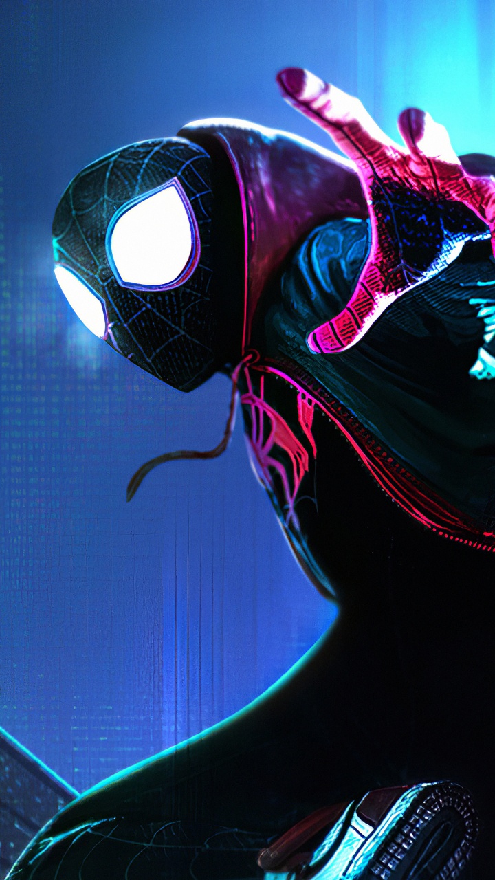 Spider-man, 艺术, 光, 性能, 表演艺术 壁纸 720x1280 允许