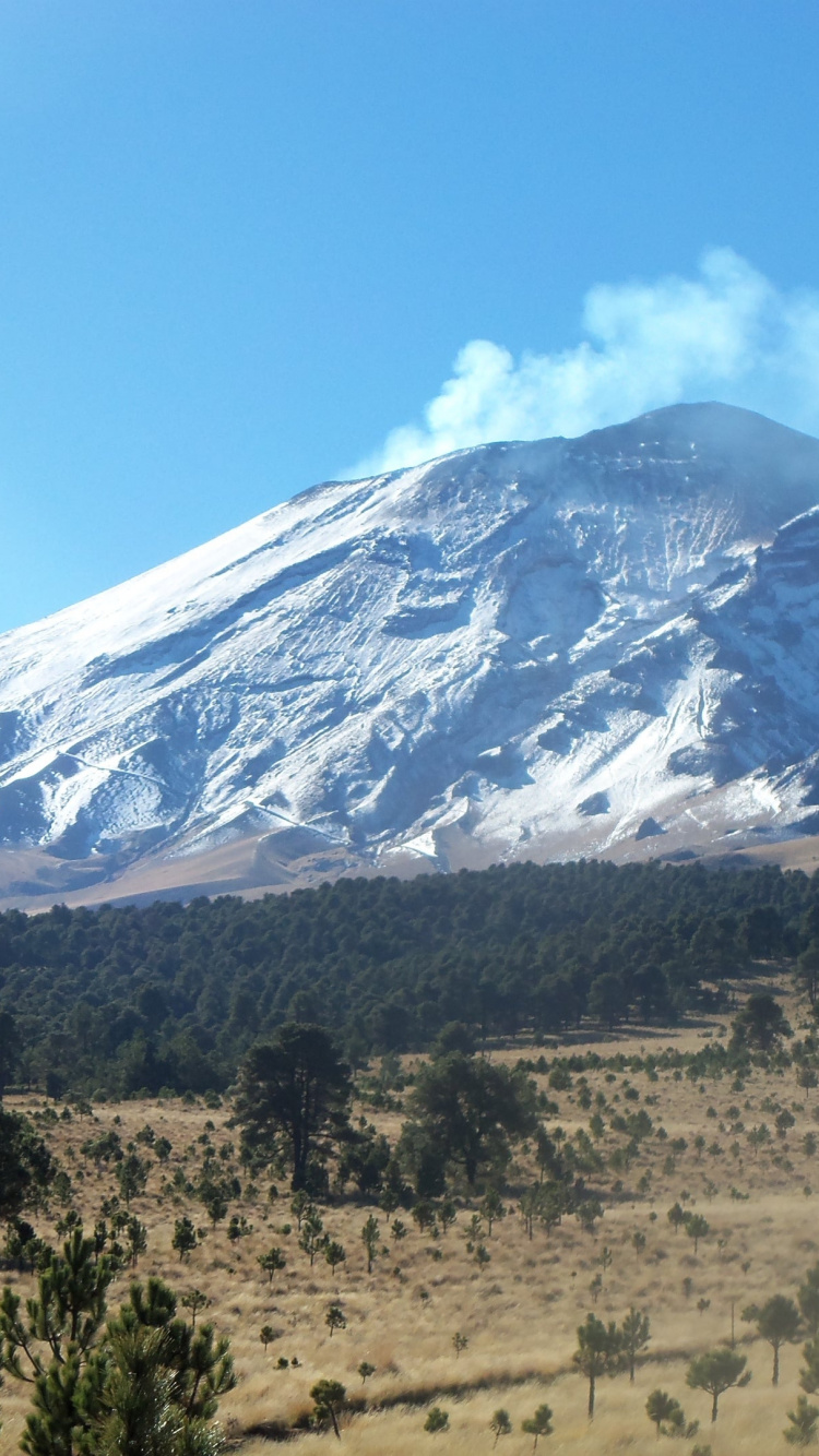 Montaña Blanca y Negra Bajo un Cielo Azul Durante el Día. Wallpaper in 750x1334 Resolution