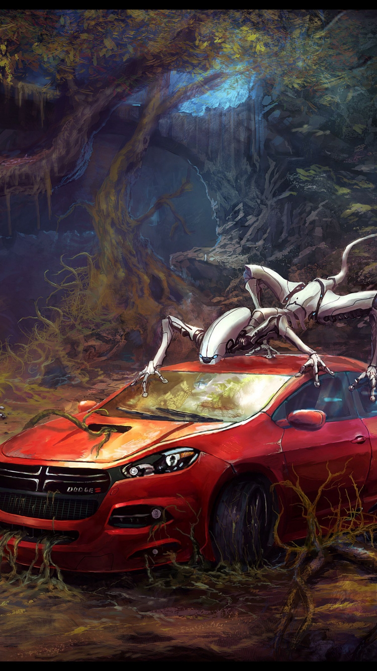 Red and Black Car on Brown Soil. Wallpaper in 750x1334 Resolution