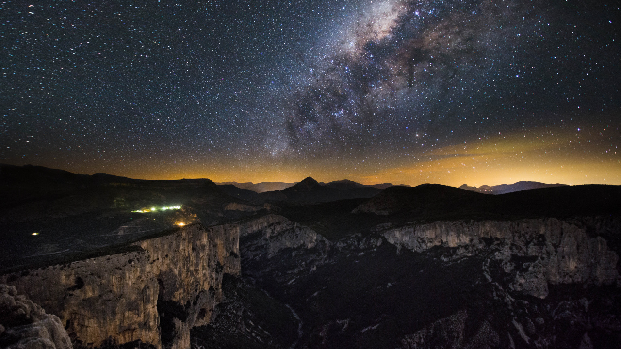 Night, Star, Atmosphere, Astronomical Object, Horizon. Wallpaper in 1280x720 Resolution