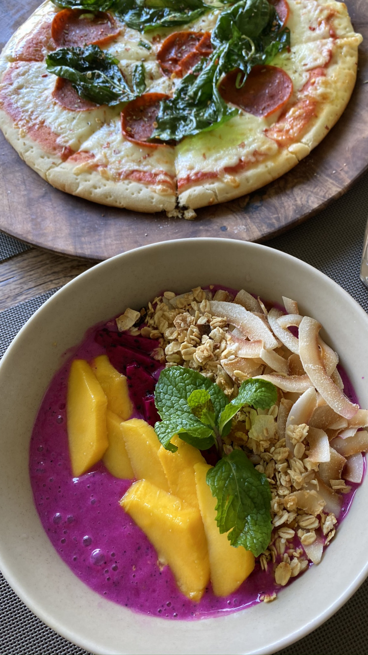 Meal, Breakfast, Vegetarian Cuisine, Side Dish, Food. Wallpaper in 750x1334 Resolution