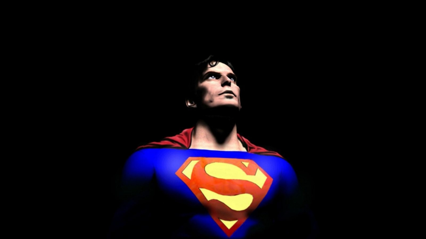 Man in Black and Blue Superman Hoodie. Wallpaper in 1366x768 Resolution
