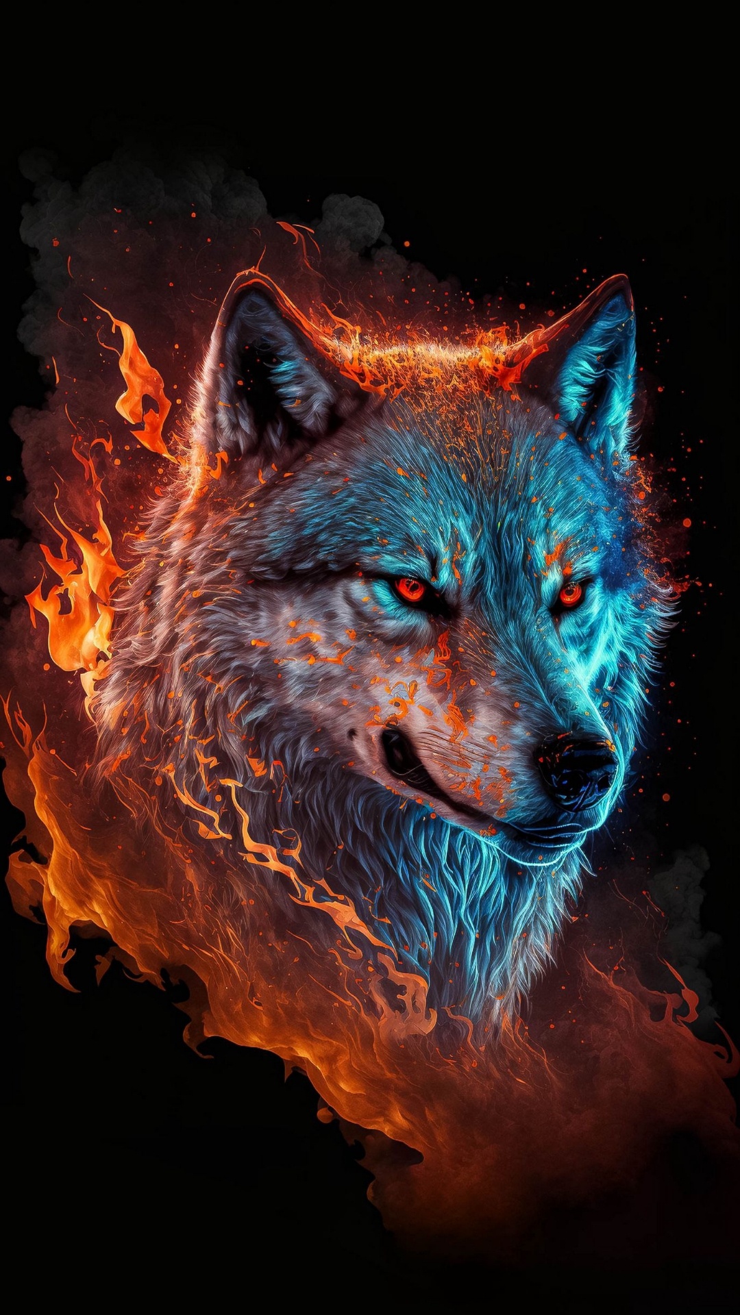 狼, 背包, 图形设计, 猫科, 艺术 壁纸 1080x1920 允许