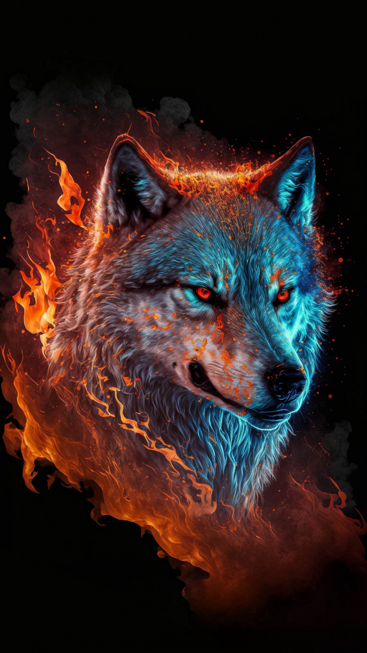 Lobo, Mochila, Diseño Gráfico, Carnívoro, Felidae. Wallpaper in 750x1334 Resolution