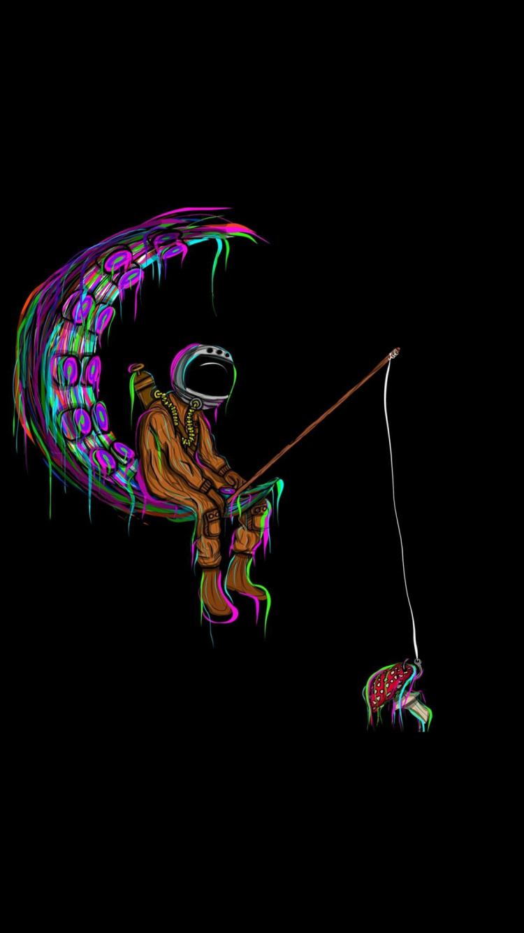 Astronaut, Amoled, Darkness, Magenta, Pink. Wallpaper in 750x1334 Resolution