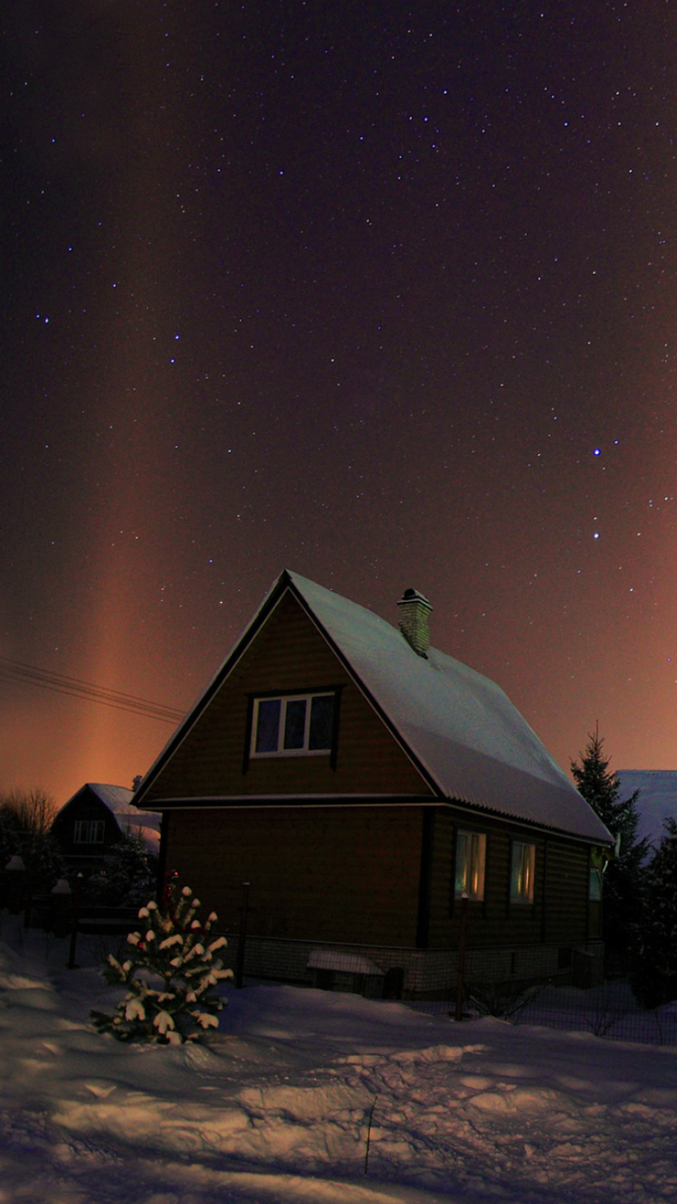 Green Tent Under Blue Sky During Night Time. Wallpaper in 750x1334 Resolution