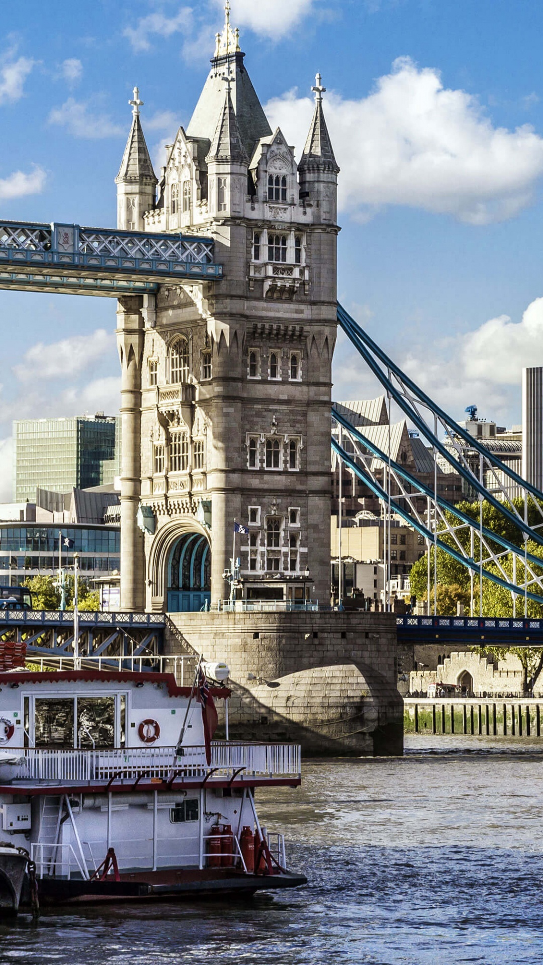 White and Blue Bridge Near City Buildings During Daytime. Wallpaper in 1080x1920 Resolution