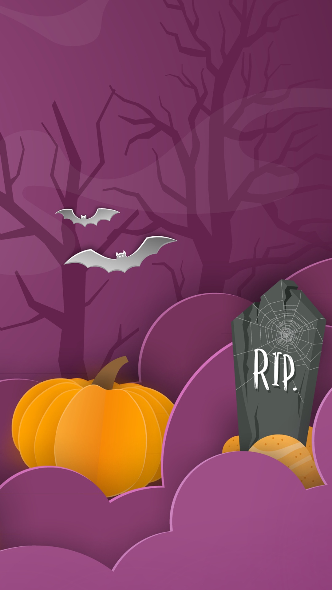 Halloween, Cartoon, Natur, Branch, Vegetation. Wallpaper in 1080x1920 Resolution