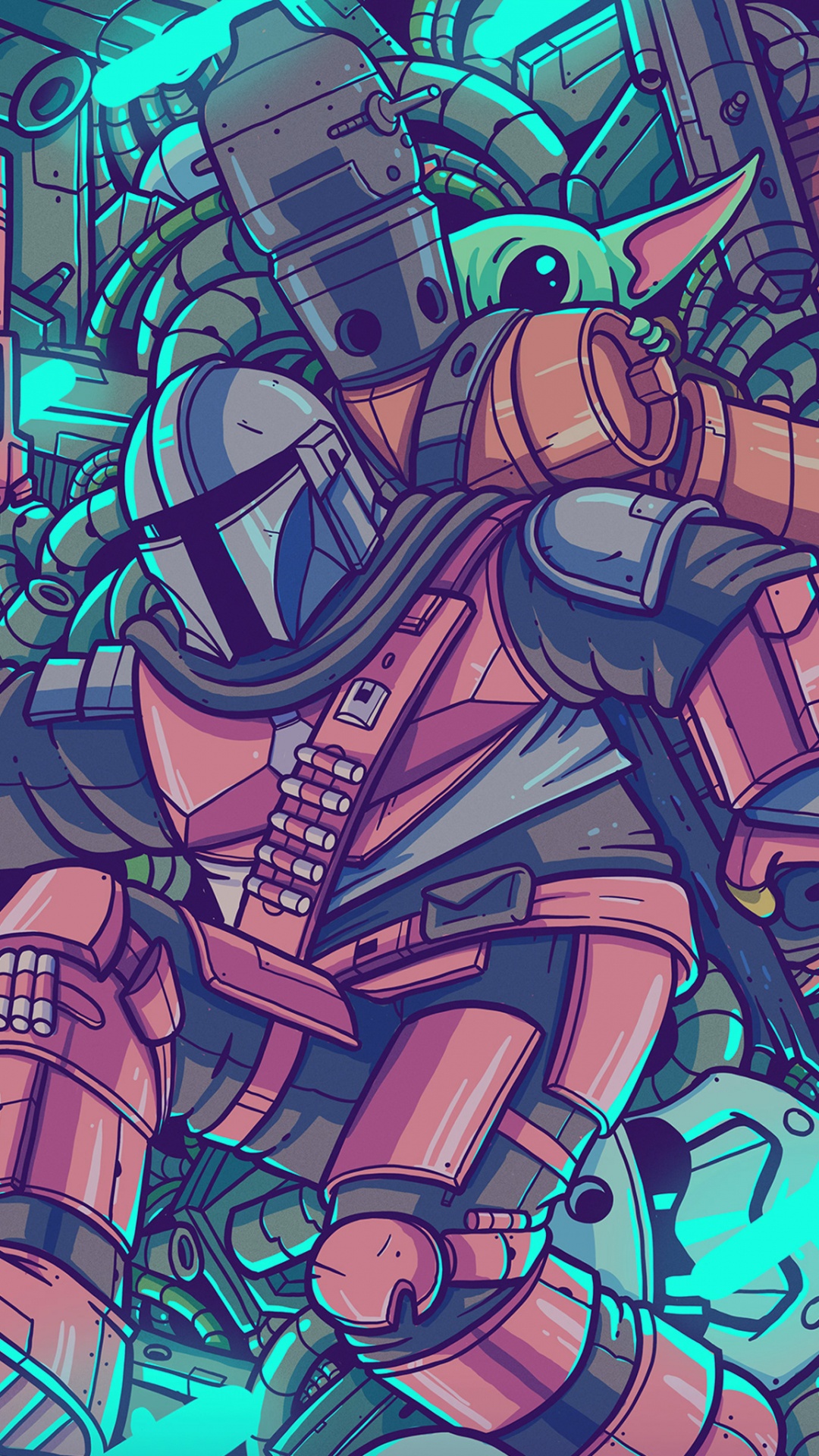 Star Wars, Yoda, The Mandalorian, Baby Yoda, Grogu. Wallpaper in 1080x1920 Resolution