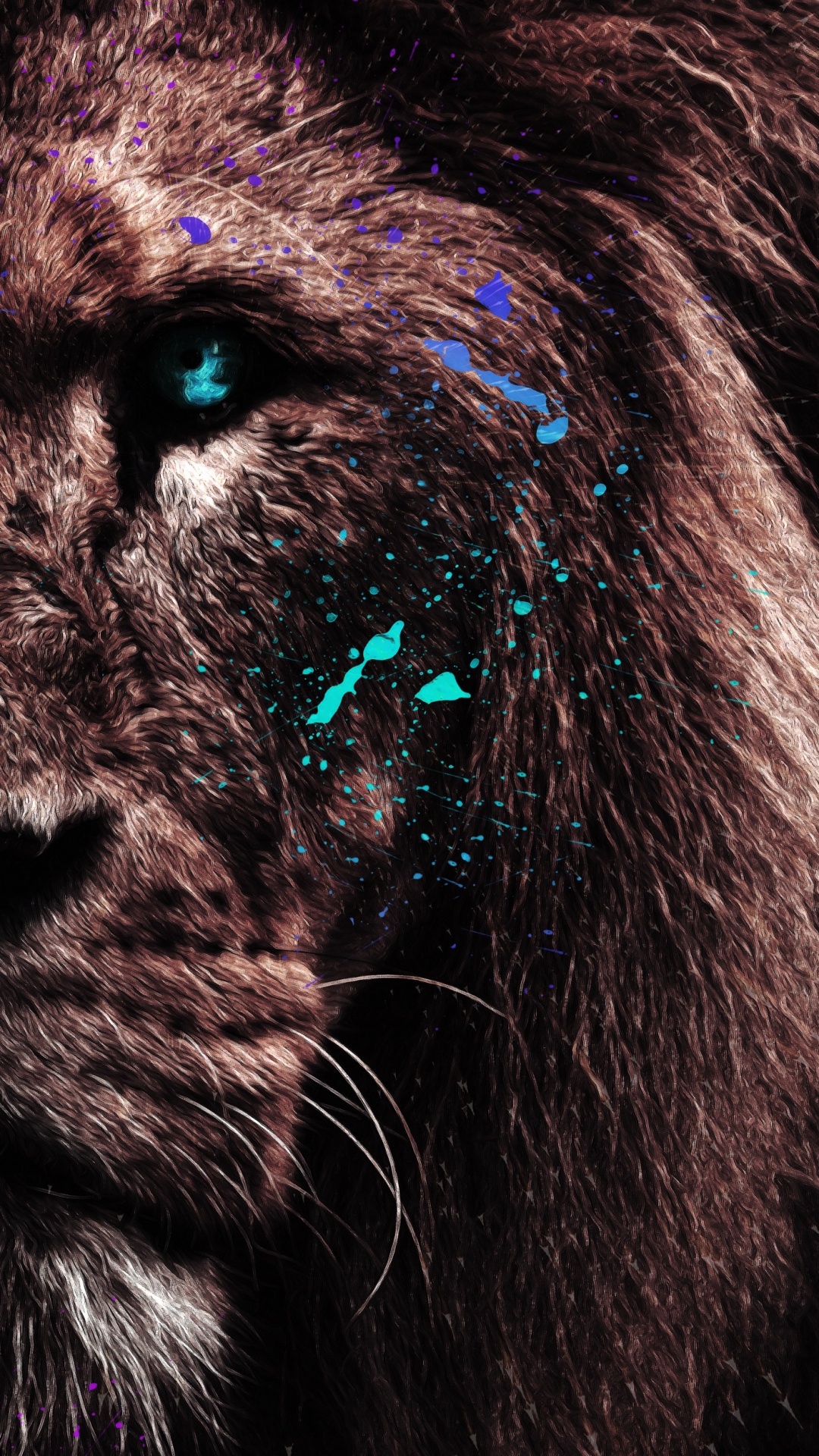 Lion, Fantasy Color Call, Android, Carnivore, Butterscotch. Wallpaper in 1080x1920 Resolution