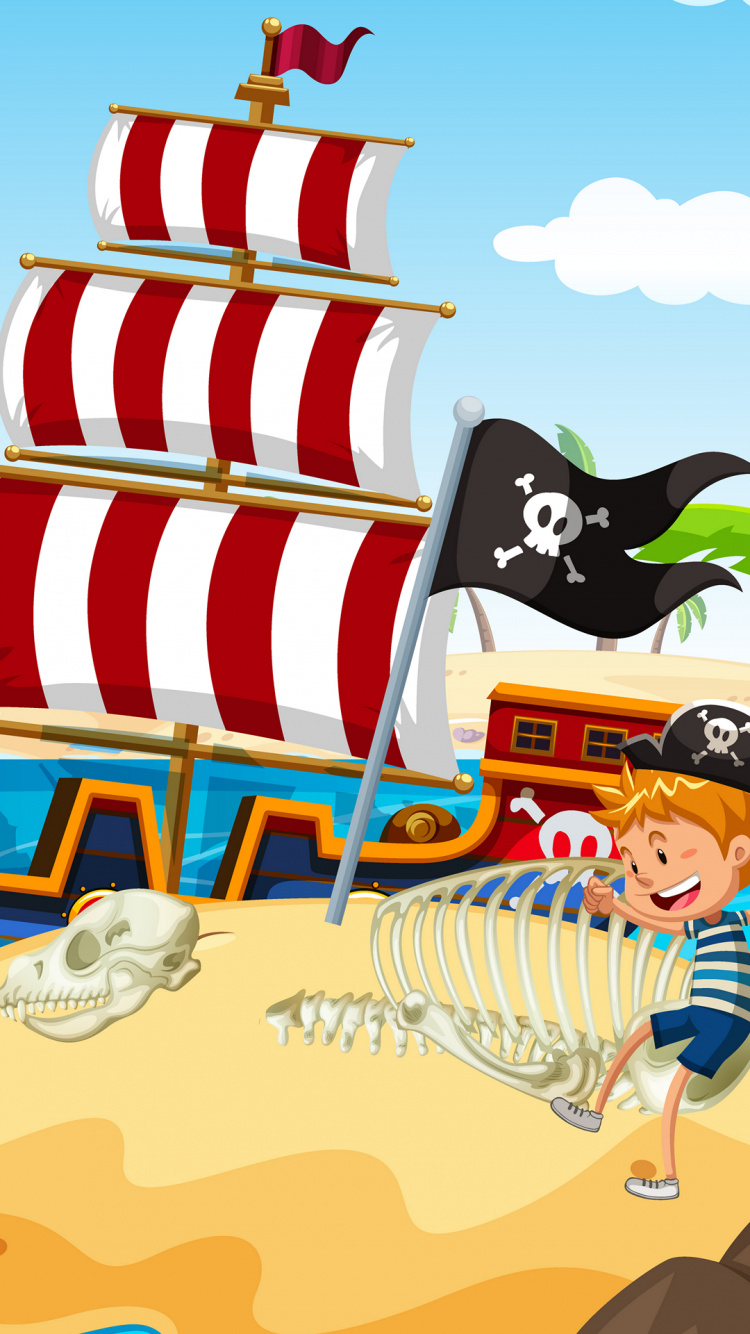 Cartoon, Vector Graphics, Illustration, Piracy, Clip Art. Wallpaper in 750x1334 Resolution