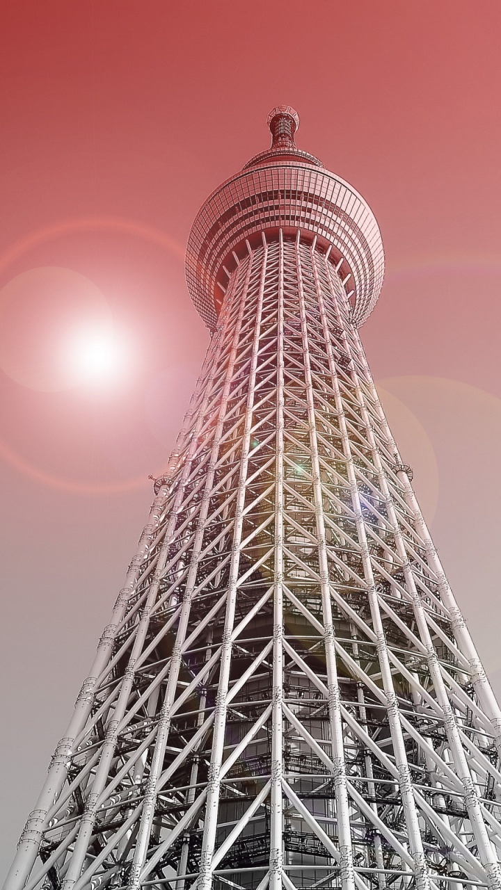 Black and White Tower Under Blue Sky. Wallpaper in 720x1280 Resolution