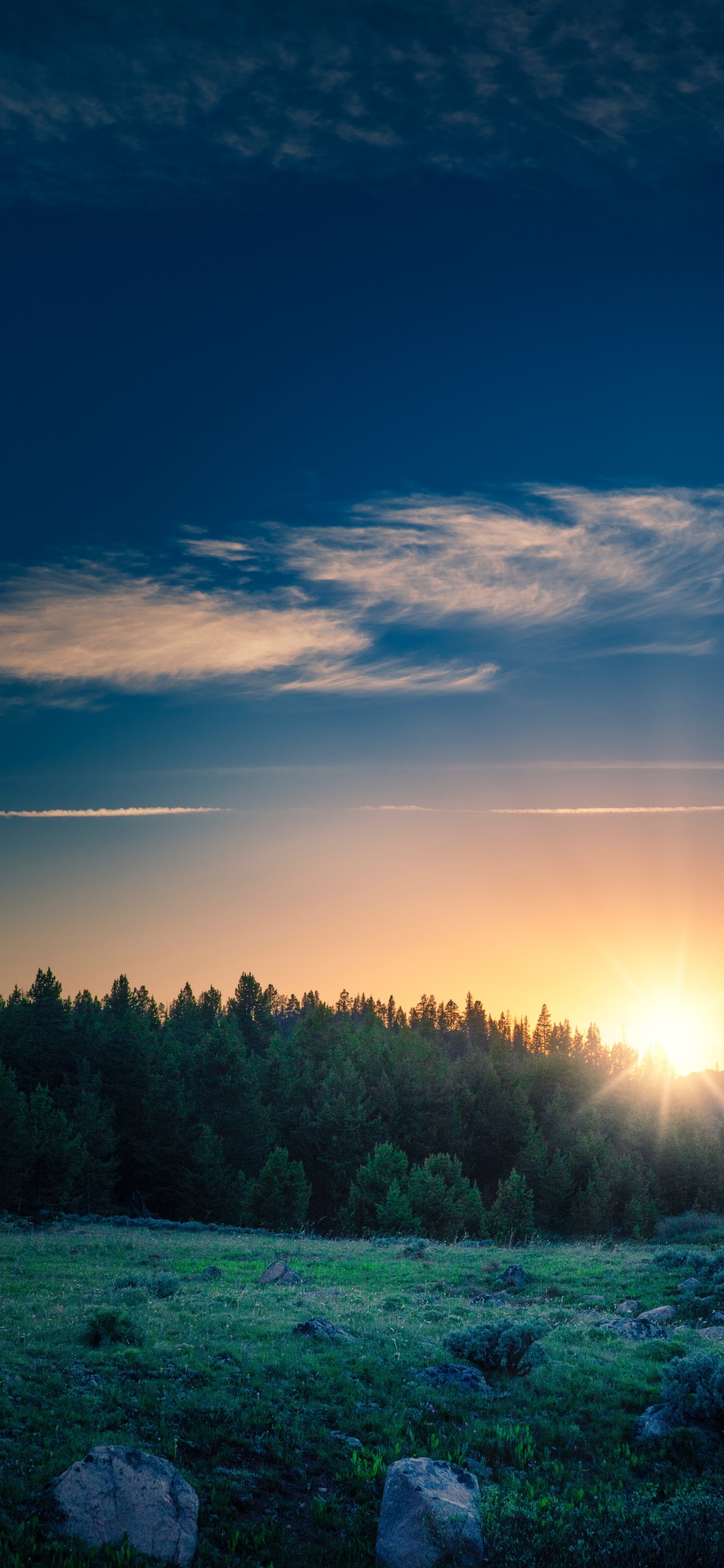 Ambiente, Azul, Paisaje Natural, Afterglow, la Luz Del Sol. Wallpaper in 1125x2436 Resolution