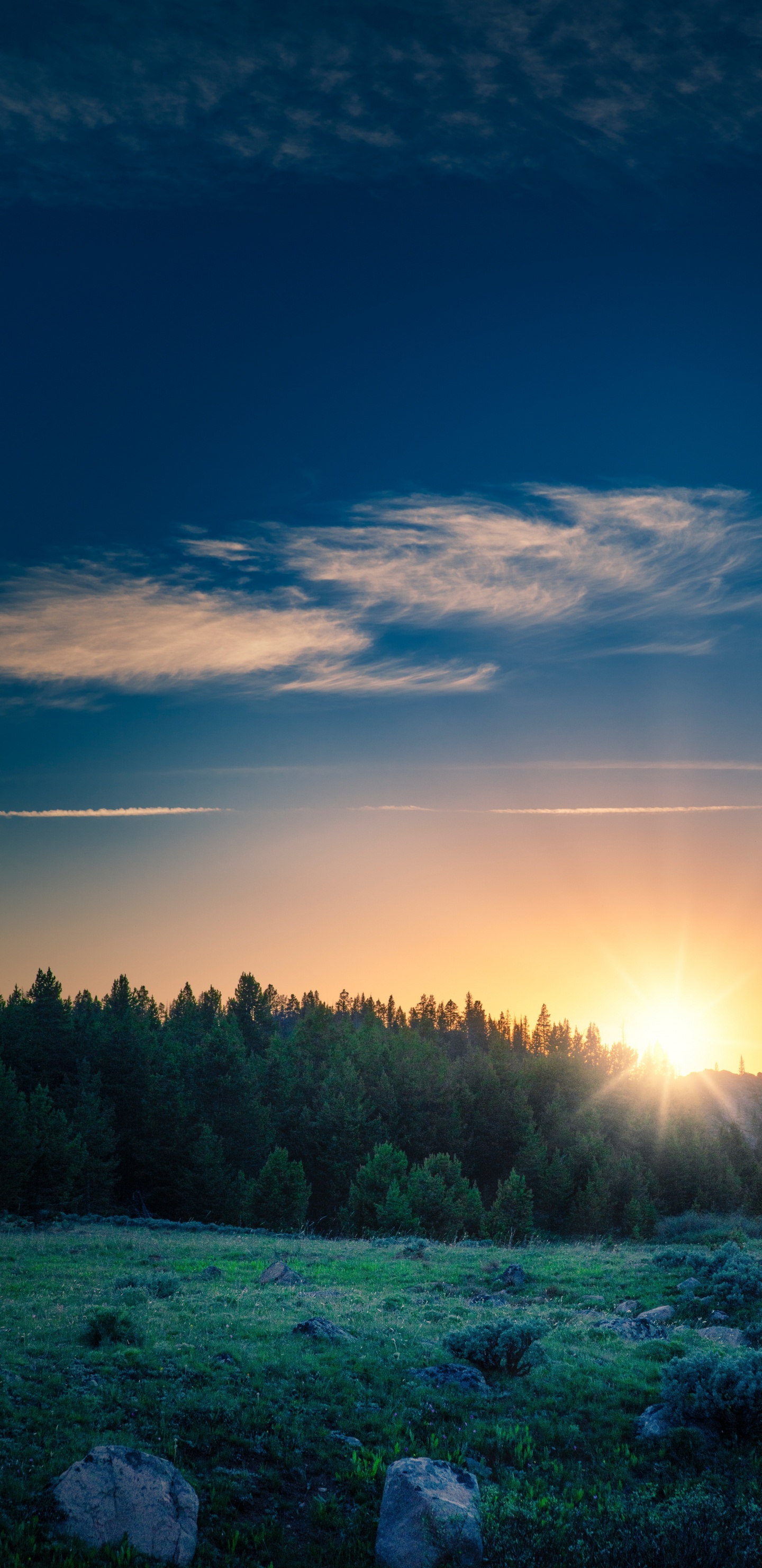 Lever, Atmosphère, Blue, Paysage Naturel, Afterglow. Wallpaper in 1440x2960 Resolution