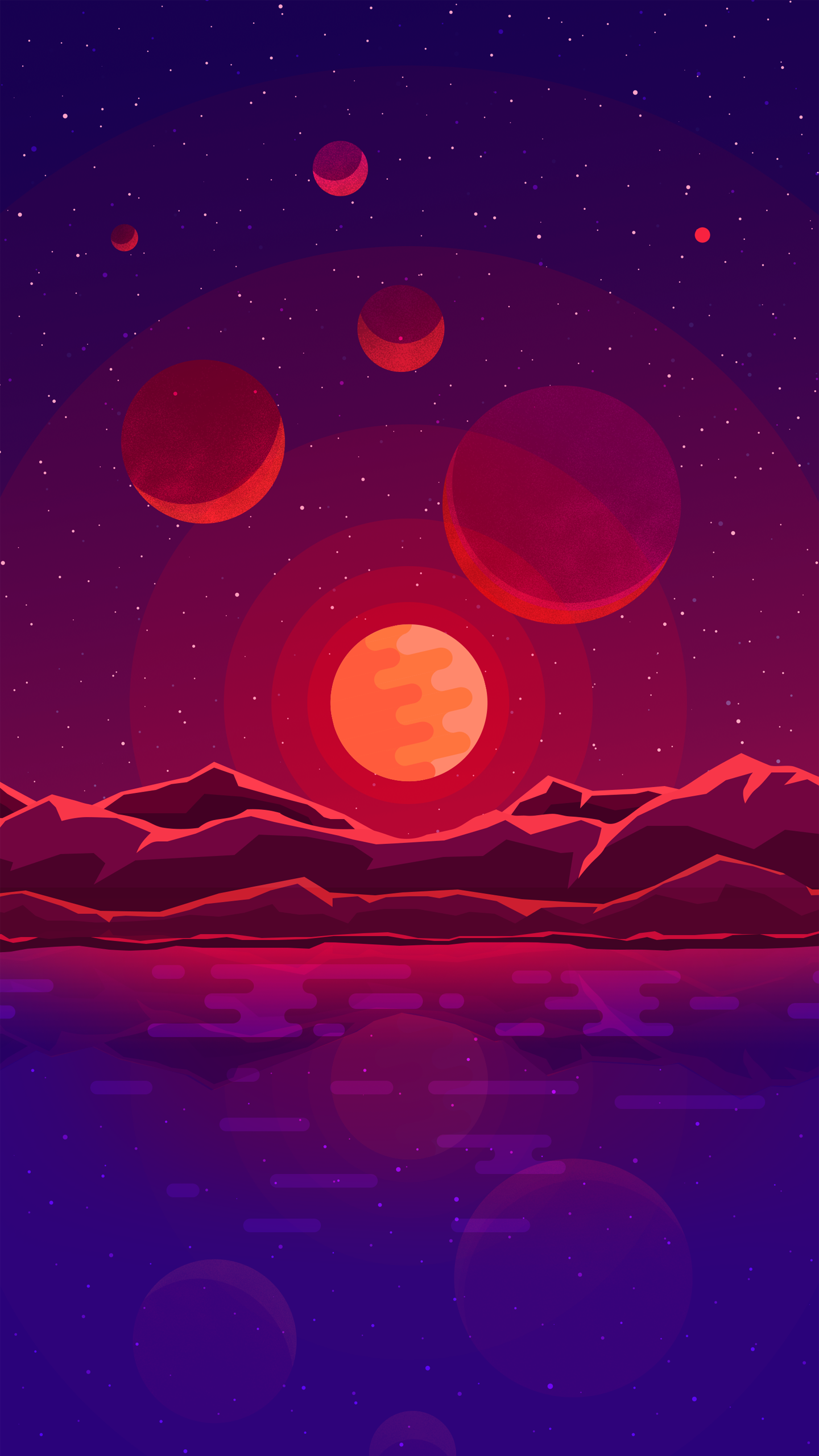 Gradient Space, Atmosphere, Liquid, Purple, World. Wallpaper in 1440x2560 Resolution