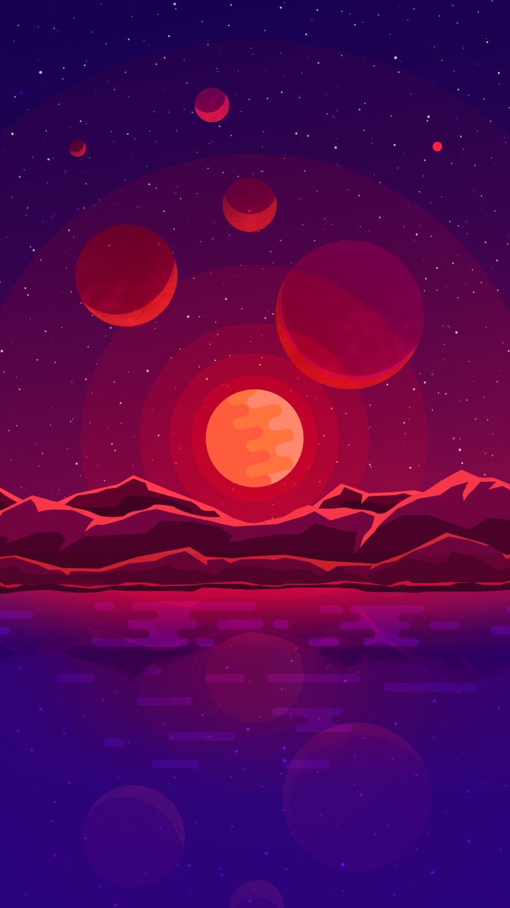 Gradient Space, Atmosphere, Liquid, Purple, World. Wallpaper in 720x1280 Resolution
