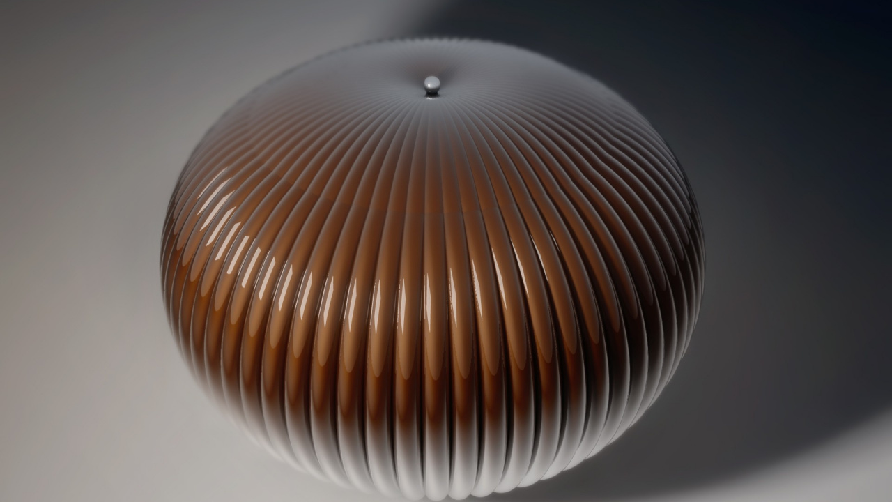 Brown Round Ceiling Lamp Turned on in a Room. Wallpaper in 1280x720 Resolution