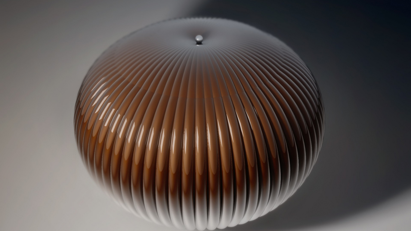 Braune Runde Deckenlampe in Einem Raum Eingeschaltet. Wallpaper in 1366x768 Resolution