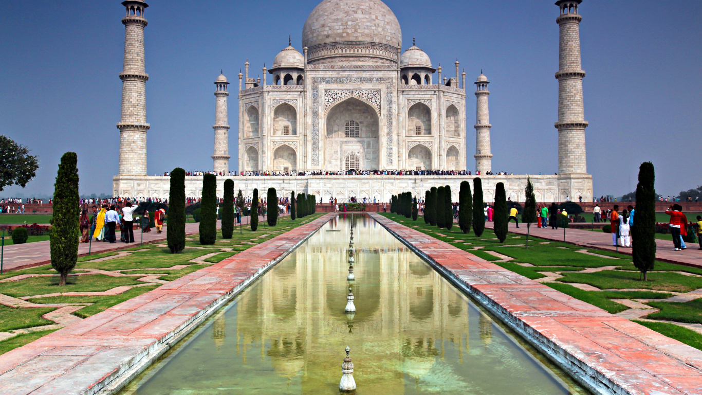 泰姬陵, 里程碑, 世界奇观, 历史站, 纪念碑 壁纸 1366x768 允许