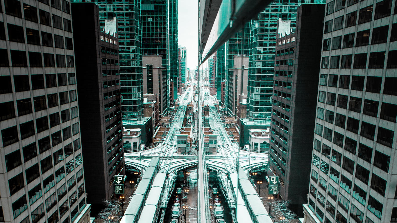 Vue Aérienne Des Bâtiments de la Ville Pendant la Journée. Wallpaper in 1366x768 Resolution