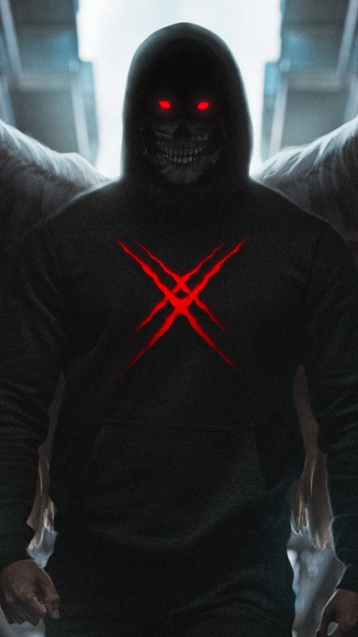 Homme en Sweat à Capuche Imprimé Étoiles Noir et Rouge. Wallpaper in 720x1280 Resolution