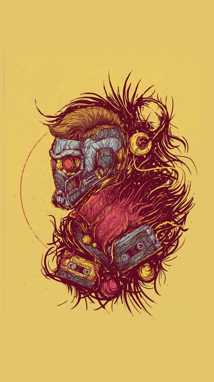 Star-Lord, Peter Quill Sternenlord, Kunst, Guardians of The Galaxy, Marvel. Wallpaper in 720x1280 Resolution