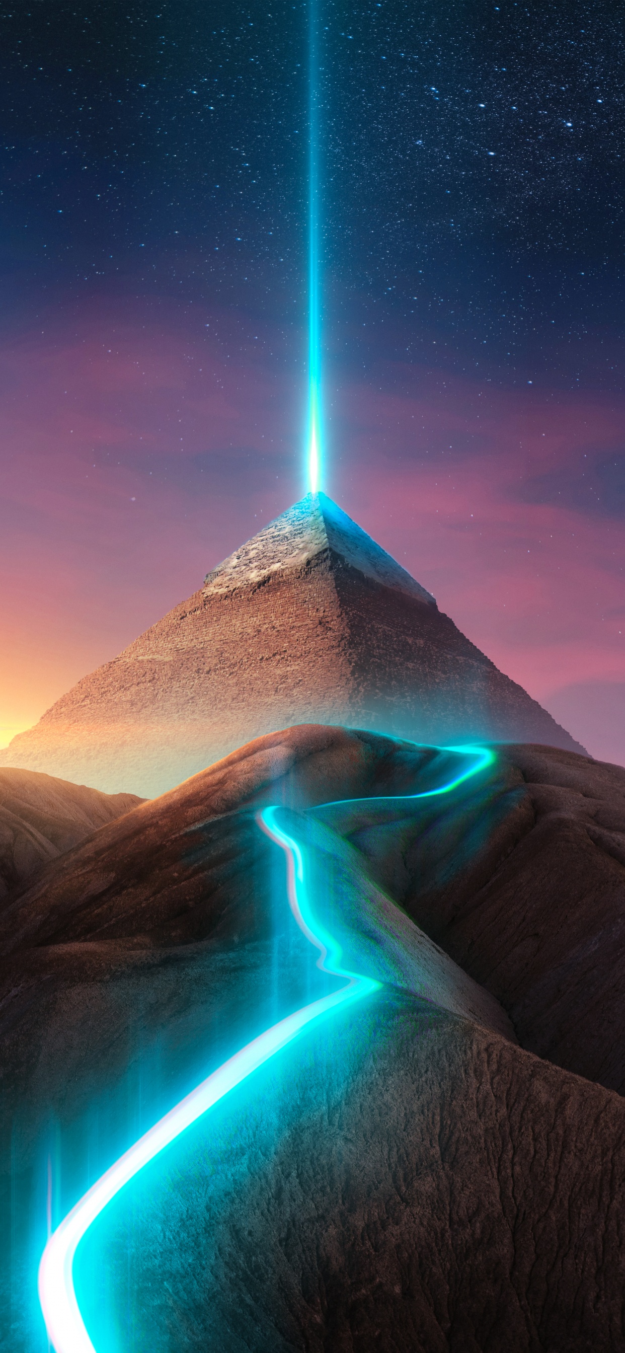 Light, Pyramid, Atmosphere, Nature, Natural Landscape. Wallpaper in 1242x2688 Resolution