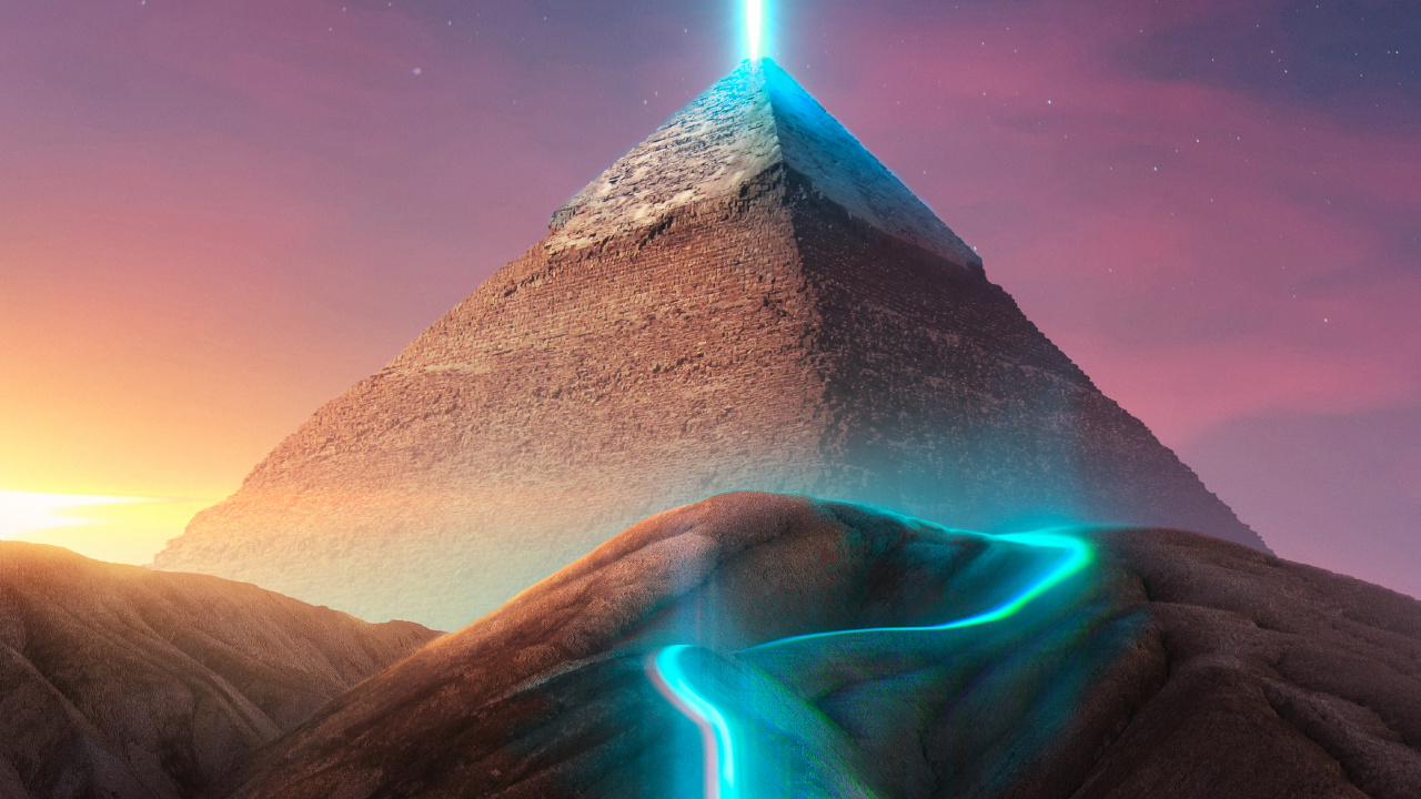 Light, Pyramid, Atmosphere, Nature, Natural Landscape. Wallpaper in 1280x720 Resolution