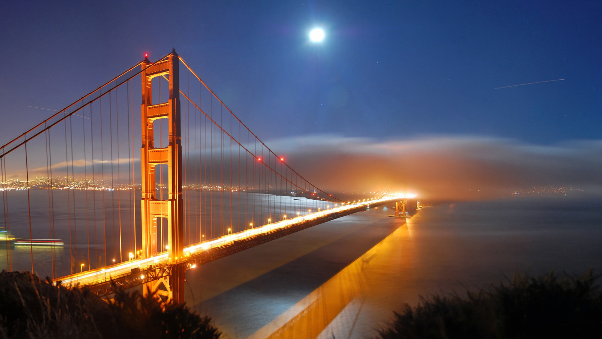 Golden Gate Bridge During Night Time. Wallpaper in 1920x1080 Resolution