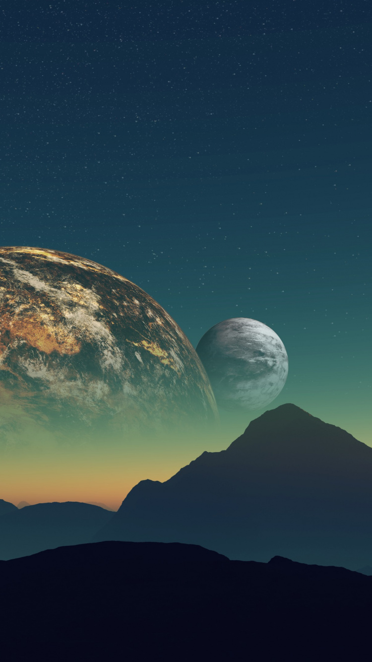 这个星球, 性质, 月亮, 气氛, 外层空间 壁纸 750x1334 允许