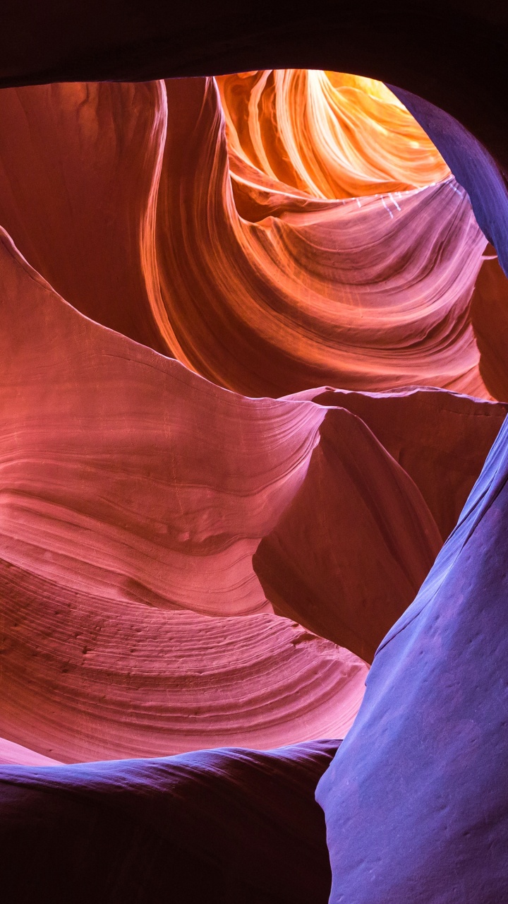 羚羊谷, 峡谷, 老虎峡谷, 紫色的, 关闭了 壁纸 720x1280 允许