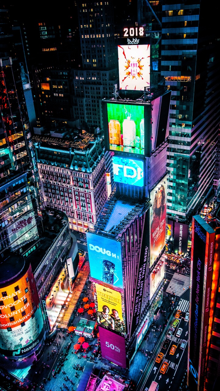 Fonds D'écran Carré du Temps, Times Square, Bâtiment, Gratte-ciel, Paysage Urbain. Wallpaper in 720x1280 Resolution