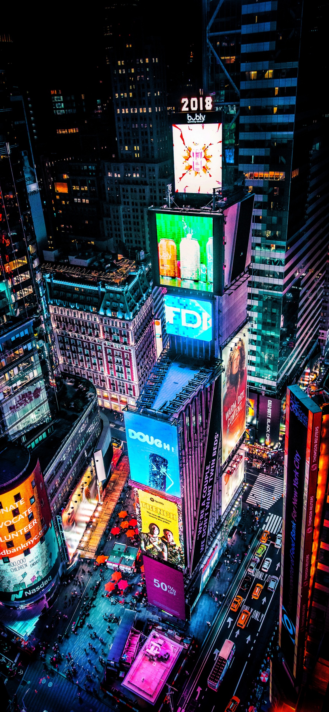 Time-Square-Hintergründe, Times Square, Gebäude, Wolkenkratzer, Stadtlandschaften. Wallpaper in 1125x2436 Resolution