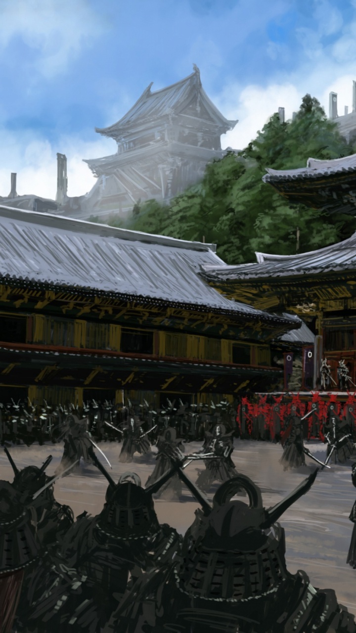 Personnes Marchant Dans la Rue Près du Temple Marron et Blanc Pendant la Journée. Wallpaper in 720x1280 Resolution