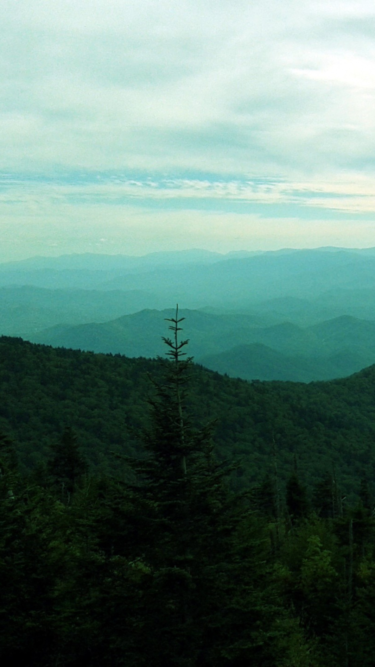 Tagsüber Grüne Berge Unter Weißen Wolken. Wallpaper in 750x1334 Resolution